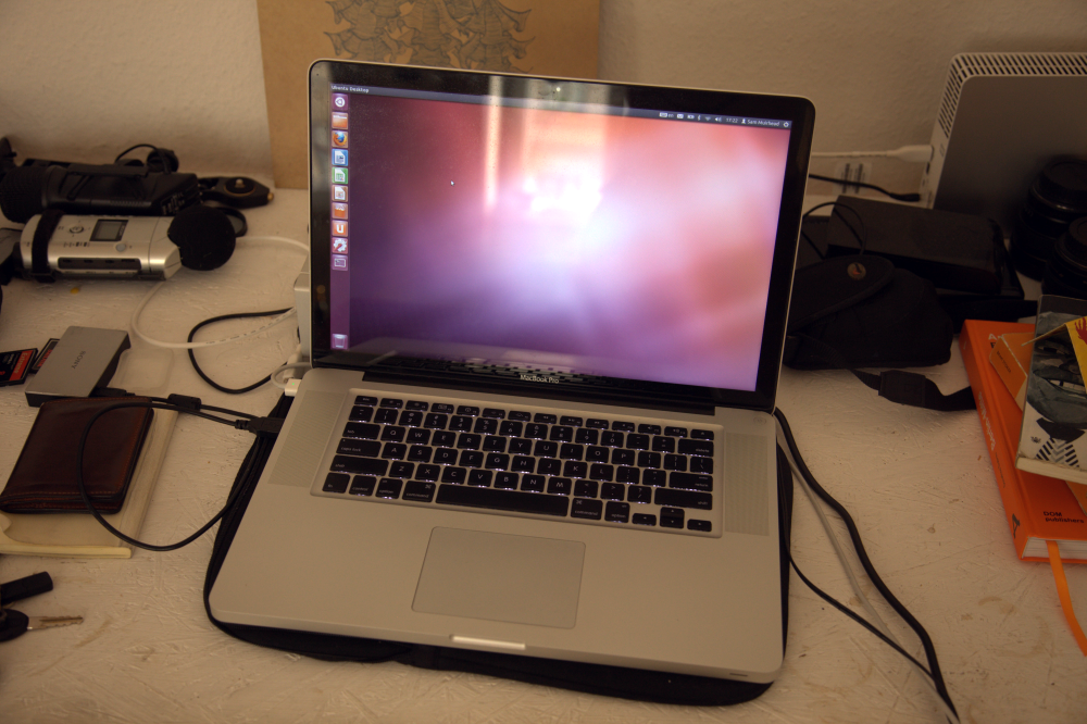 The only open source thing in this picture is the newly-installed Ubuntu (Linux) operating system