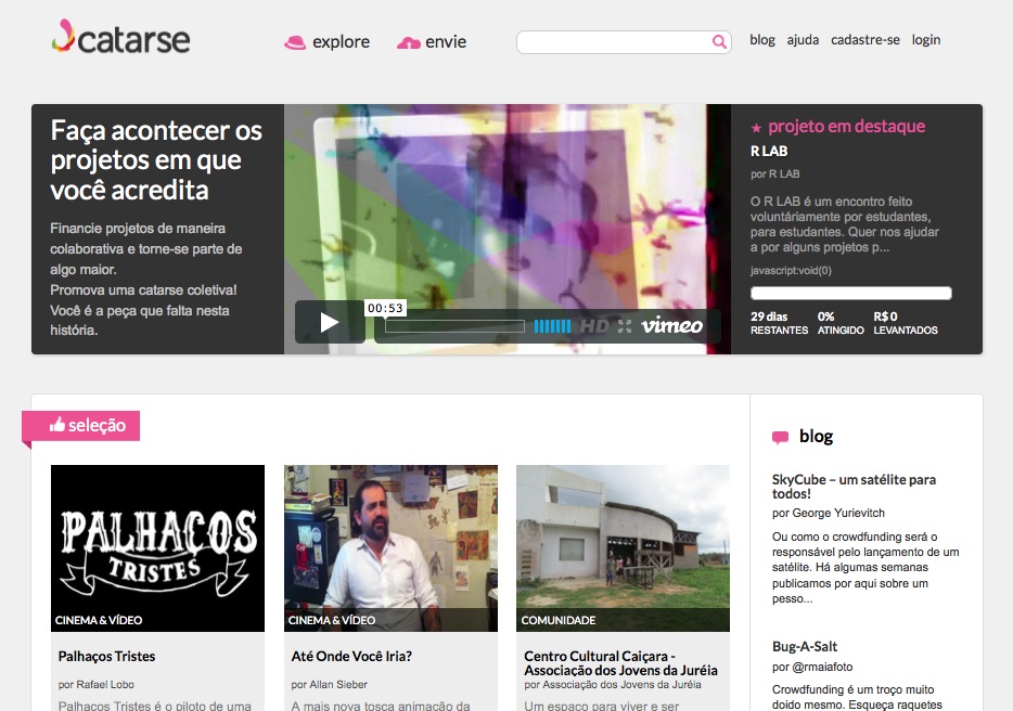 Catarse's splash page