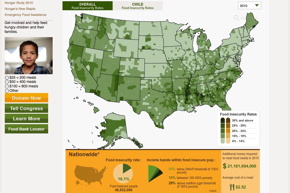 A map of food insecurity in the US