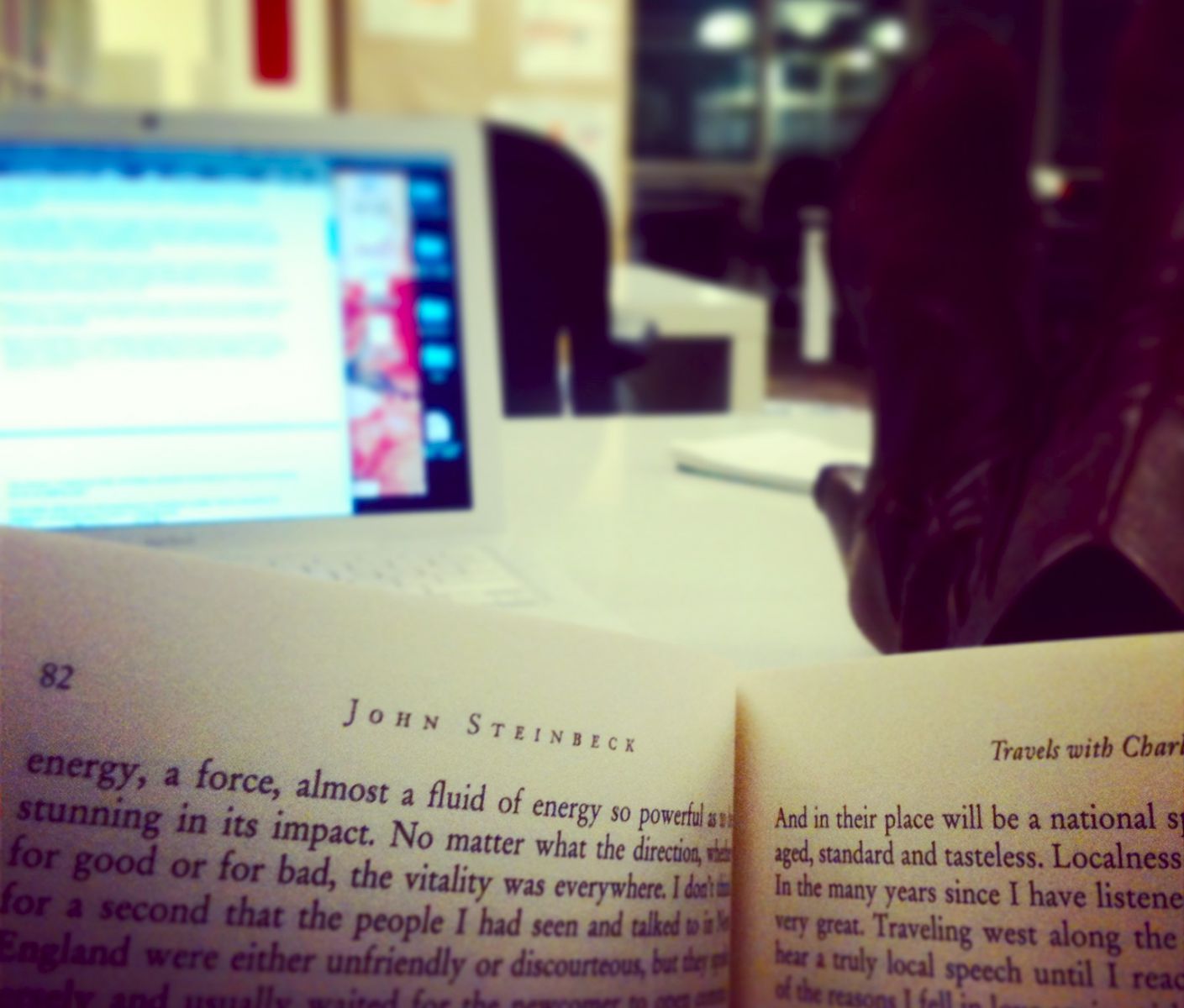 The first and last time I'll put my feet on a rented desk. Reading is another story.