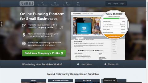 Fundable is the first site that allows you to choose between the classic "All or Nothing" campaign or the new style of equity raising campaign.