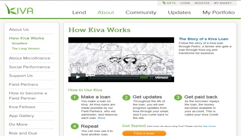 3 billion people live on less than $2.50/day, so expect to see many more microfinance sites like Kiva in the near future.