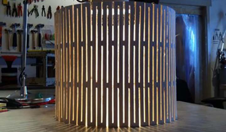 Fablamp, open source flexible wood lamp