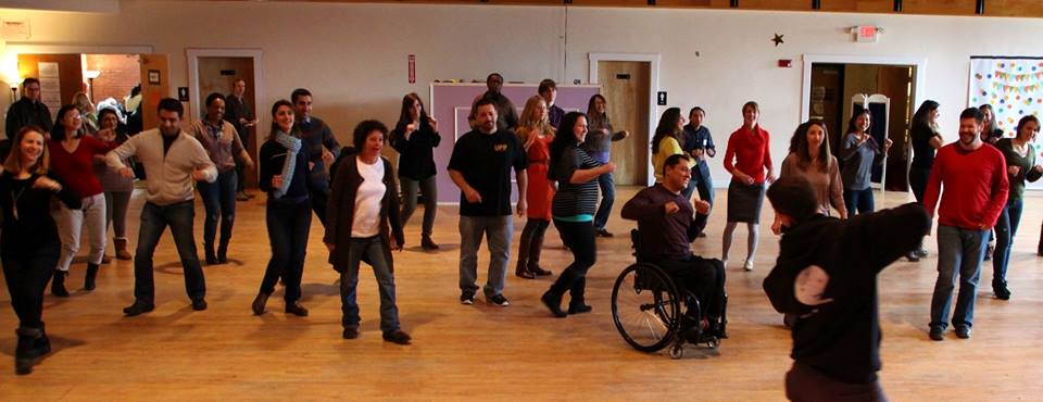Attendees get down in the 12pm Salsa Dancing class. Photo credit: Paula Junn.