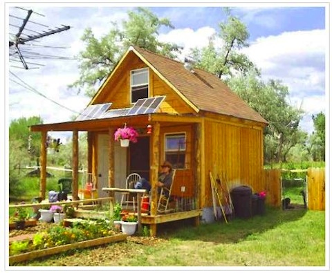 This image shows how LaMar's son is living in a tiny house