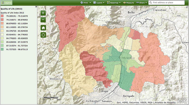 EWM GIS Map Medellin - Quality of Life