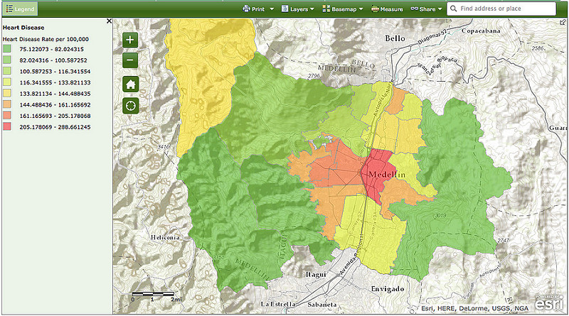 EWM GIS Map Medellin: Heart Disease
