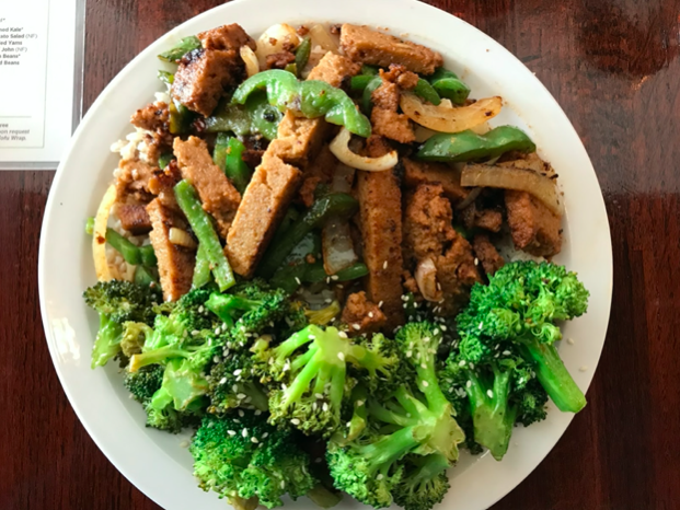 Seitan Pepper Steak, a dish at FoodLab Detroit member Detroit Vegan Soul.