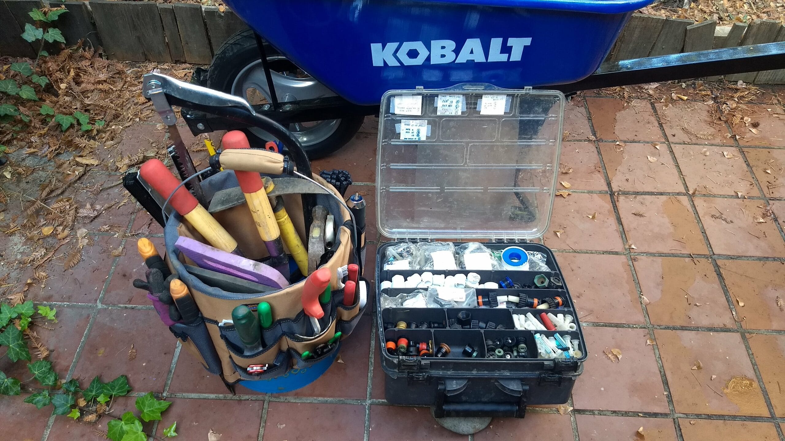  Recently acquired irrigation system tool and parts kit. Credit: Neal Gorenflo