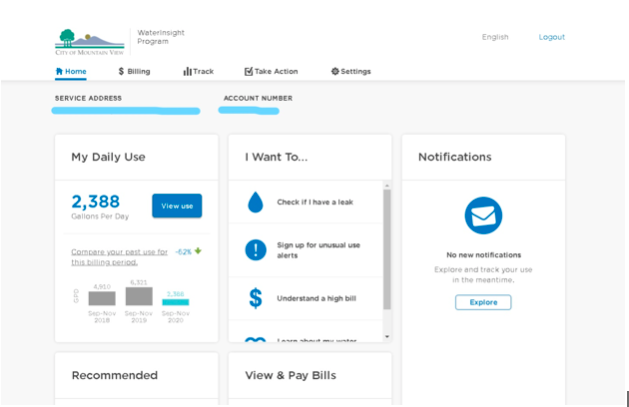 This is a screenshot of our community’s water use September 15th through November 15th showing a 62% decline from the same period last year. Credit: Neal Gorenflo