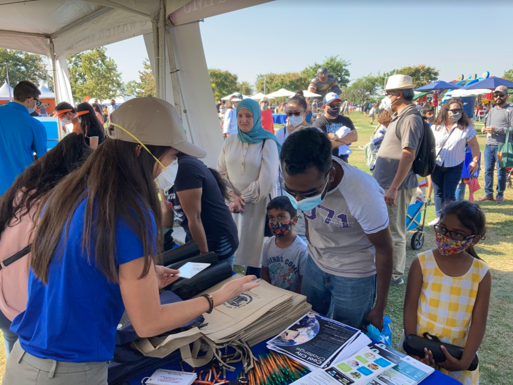 Selene Lawrence of Cool City Irvine recruiting more team members at the recent Irvine Global Village Festival. Credi: Jose-Castaneda, member of Vice Mayor Kims staff.