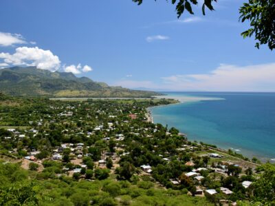 aerial view of Coastal communities (like those found on East Timor's Manatuto) face different climate threats than those located more inland. Credit: Unsplash