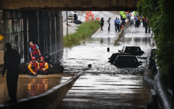 environmental justice; Flash flooding events are common in Baltimore, MD, where 63 percent of the city's residents are Black. A lack of proper stormwater infrastructure has led to over 3900 individual sewage overflow events in the city, since 2011. (The Chesapeake Bay Foundation) Photo Credit: Baltimore Sun
