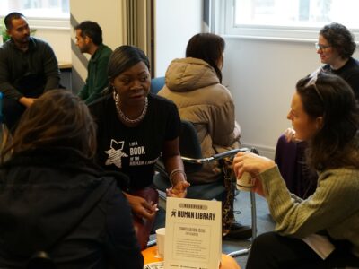 The Human Library is a non-profit organization encouraging folks to connect with each other by not judging "books" (people) by their covers. Credit: The Human Library