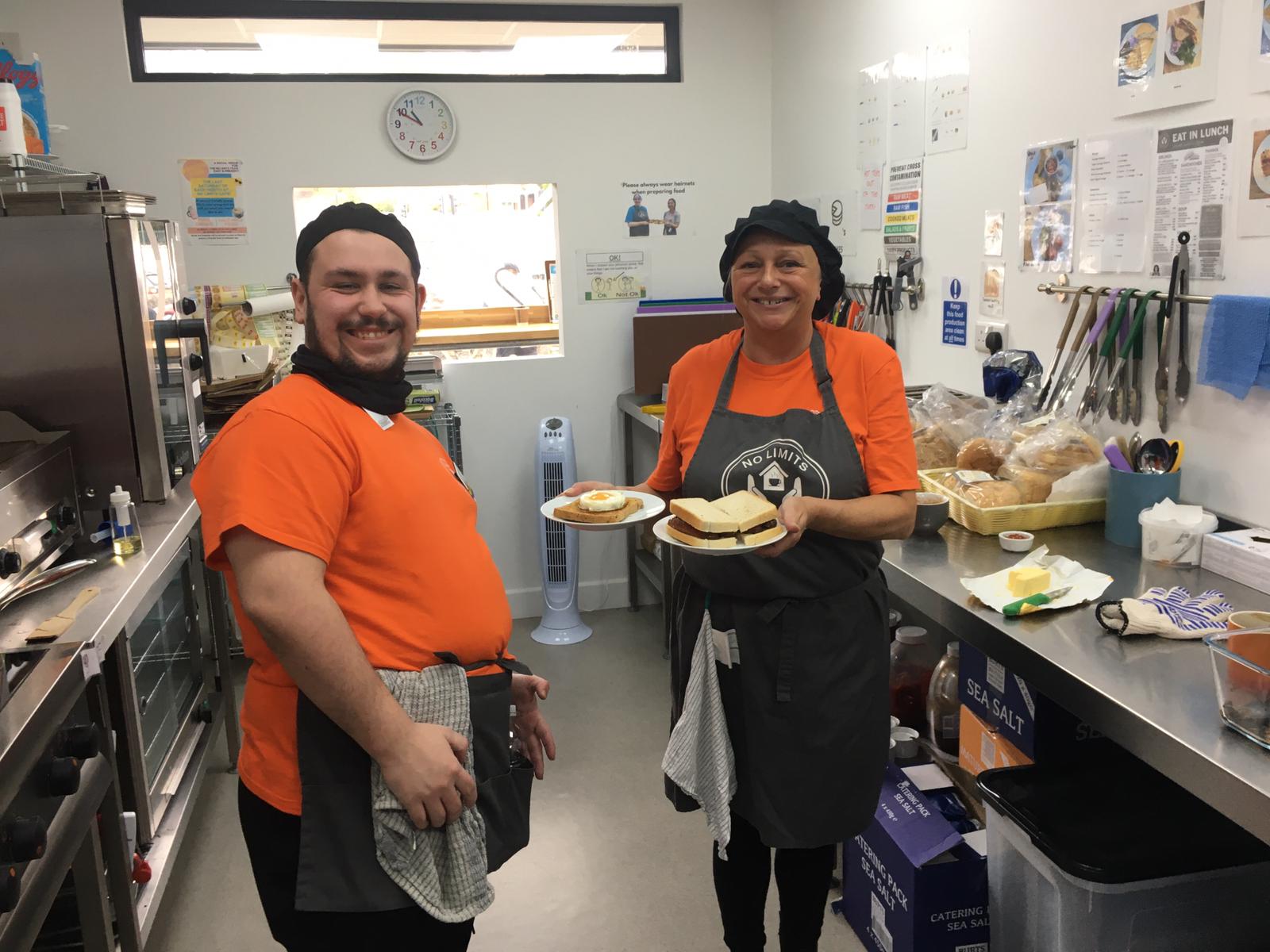 Tom and Helen in the kitchen at No Limits. Credit: Mirella Ferraz