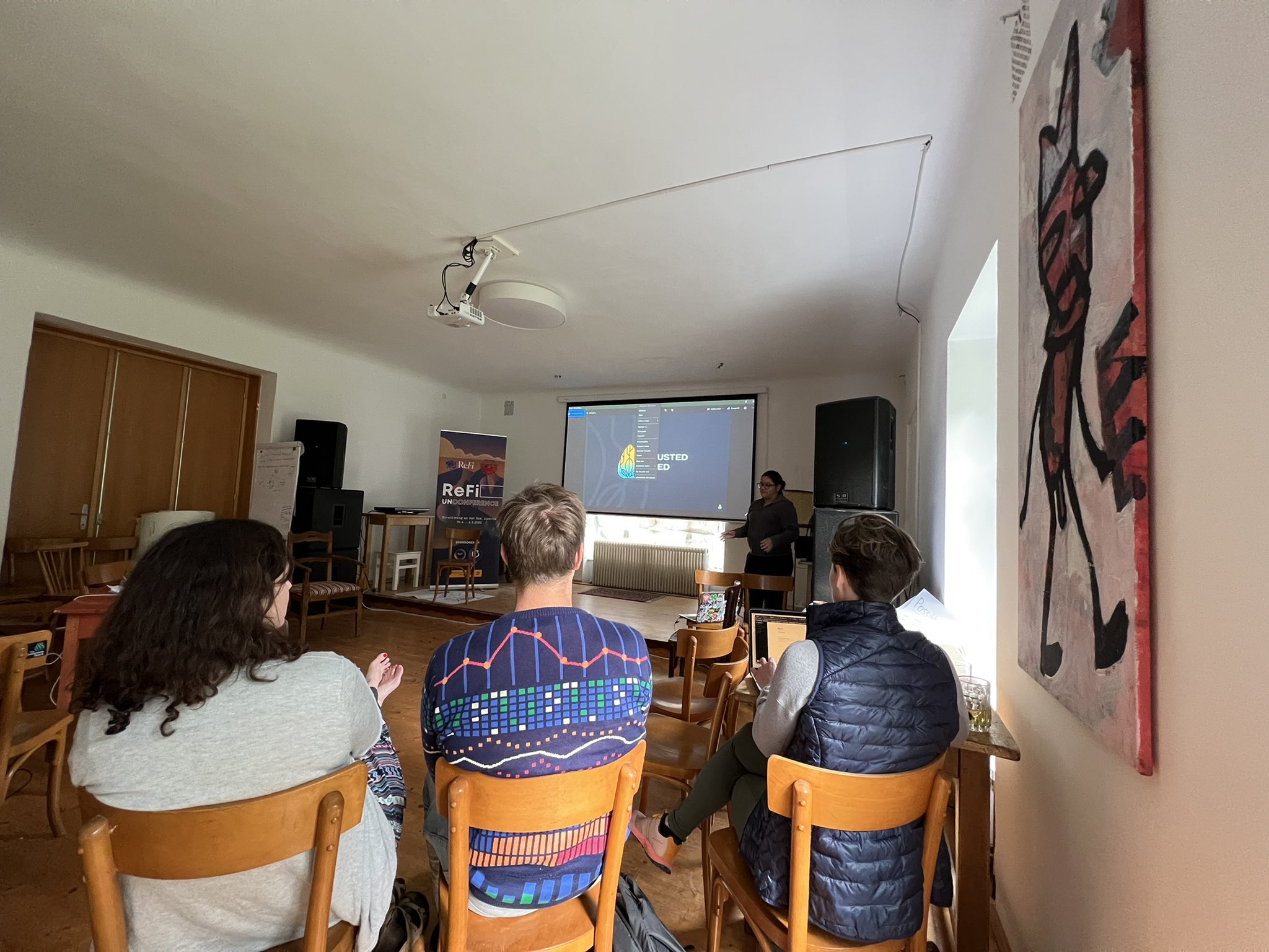 ReFi Mafer Cordovas, Gardener for the Trusted Seed of Commons Stack presents “Onboarding for Humans”. Credit: Crypto Commons Association 