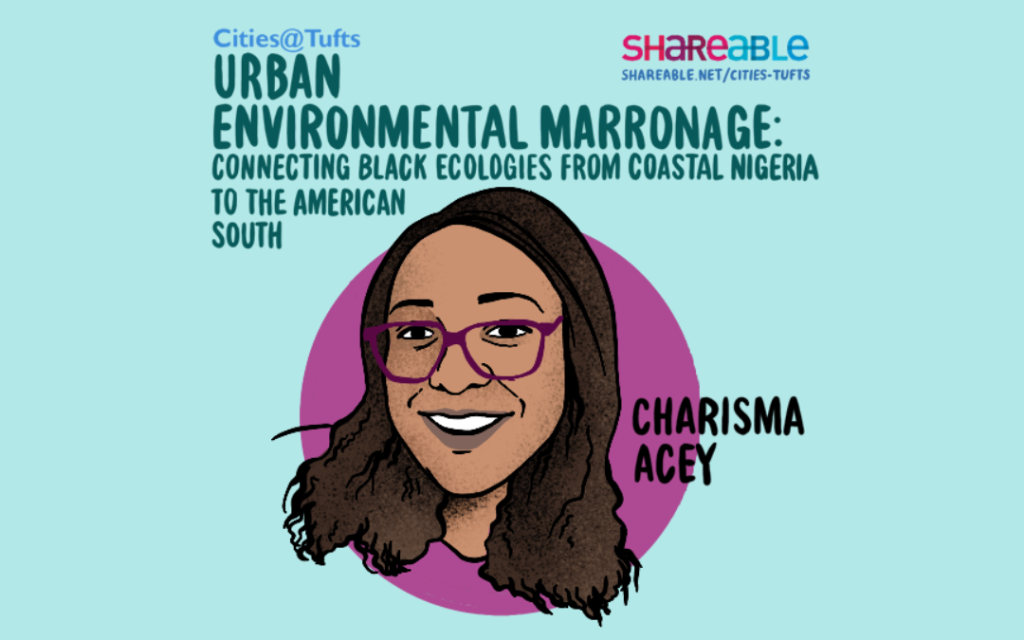 Urban Environmental Marronage title card with Illustration of Charisma Acey