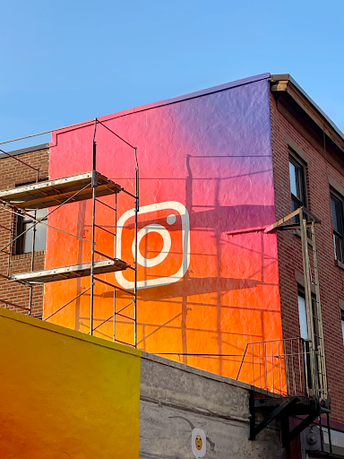 Picture on Instagram logo on a building