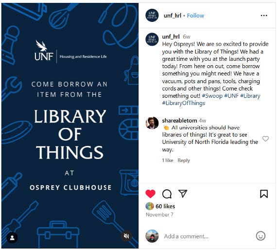 UNF LoT launch social media annoucement