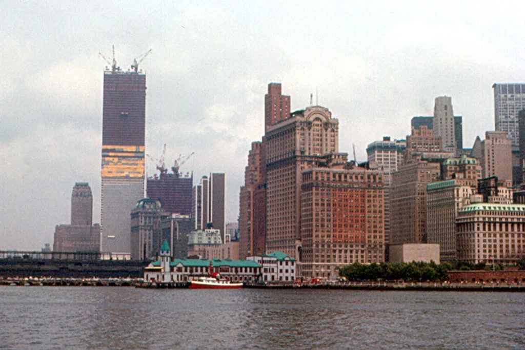 The World Trade Center, seen under construction in July 1970 in New York City