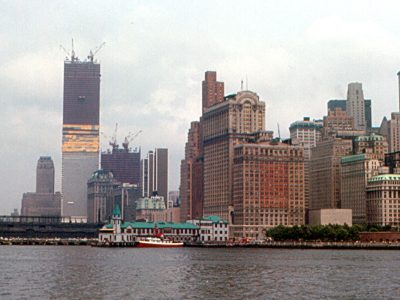 The World Trade Center, seen under construction in July 1970 in New York City